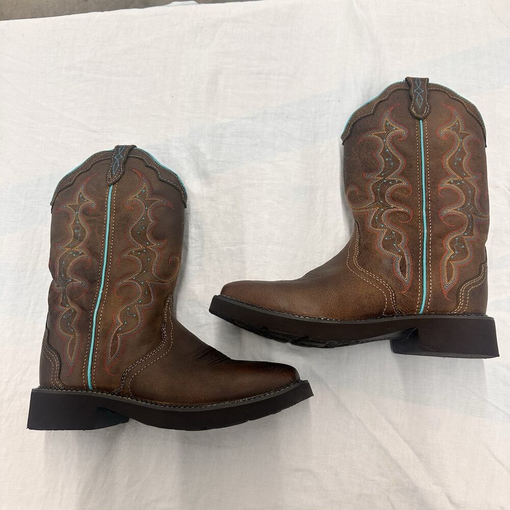 Justin Gypsy Raya Brown Leather Western Women's Square Toe Cowgirl Boots Size9B